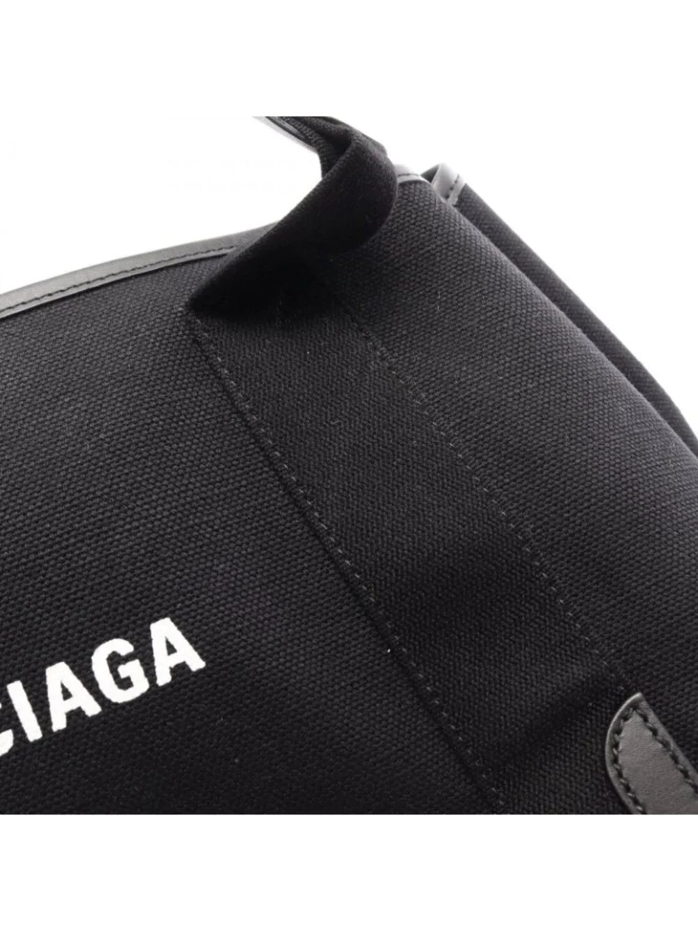 Balenciaga Tote Bag Navy Cabas S Black Leather